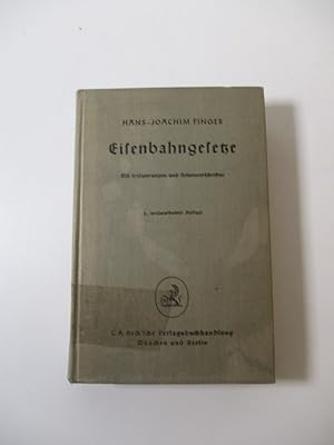 Image du vendeur pour Eisenbahngesetze. Textsammlung mit Erluterungen und Sachverzeichnis. mis en vente par Antiquariat Bookfarm