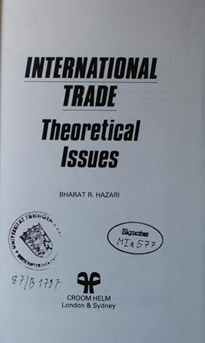 Seller image for International trade. theoretical issues. for sale by Antiquariat Bookfarm