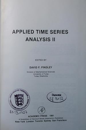 Bild des Verkufers fr Applied time series analysis. proceedings of the . Applied Time Series Symposium - Tulsa, Okla., March 3 - 5, 1980. - 2. zum Verkauf von Antiquariat Bookfarm