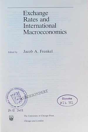 Bild des Verkufers fr Exchange rates and international macroeconomics. zum Verkauf von Antiquariat Bookfarm