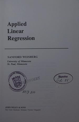 Seller image for Applied linear regression. for sale by Antiquariat Bookfarm