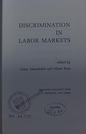 Imagen del vendedor de Discrimination in labor markets. a la venta por Antiquariat Bookfarm