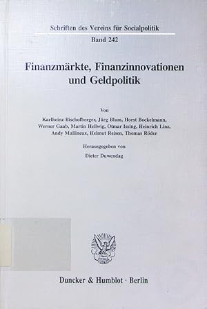 Seller image for Finanzmrkte, Finanzinnovationen und Geldpolitik. for sale by Antiquariat Bookfarm