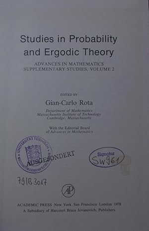 Bild des Verkufers fr Studies in probability and ergodic theory. zum Verkauf von Antiquariat Bookfarm