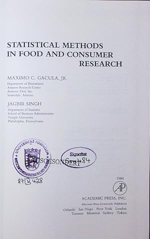 Bild des Verkufers fr Statistical methods in food and consumer research. zum Verkauf von Antiquariat Bookfarm