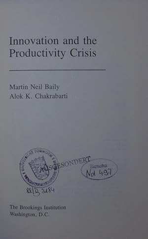 Bild des Verkufers fr Innovation and the productivity crisis. zum Verkauf von Antiquariat Bookfarm