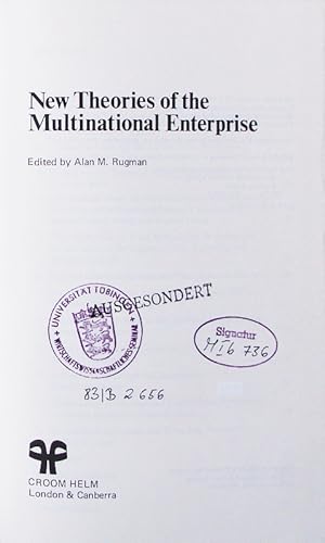 Bild des Verkufers fr New theories of the multinational enterprise. zum Verkauf von Antiquariat Bookfarm