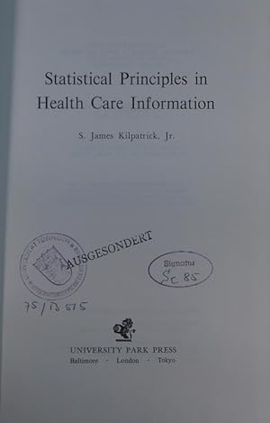 Seller image for Statistical principles in heath care information. for sale by Antiquariat Bookfarm