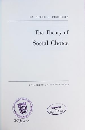 Imagen del vendedor de The theory of social choice. a la venta por Antiquariat Bookfarm