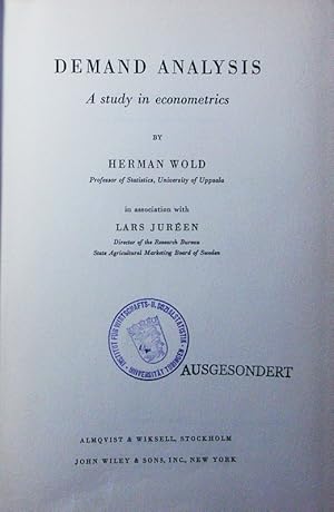 Seller image for Demand analysis. a study in econometrics. for sale by Antiquariat Bookfarm