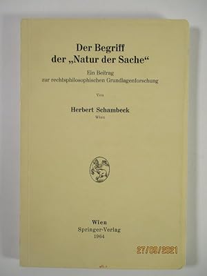 Seller image for Der Begriff der "Natur der Sache". for sale by Antiquariat Bookfarm