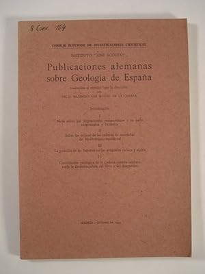 Imagen del vendedor de Publicaciones alemanas sobre Geologia de Espana. a la venta por Antiquariat Bookfarm