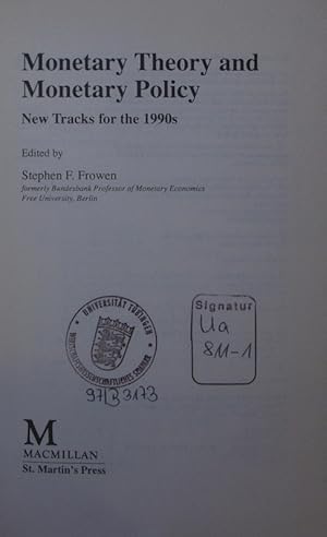 Immagine del venditore per Monetary theory and monetary policy. new tracks for the 1990s. venduto da Antiquariat Bookfarm