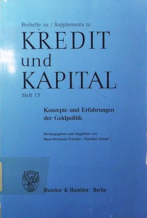 Seller image for Konzepte und Erfahrungen der Geldpolitik. for sale by Antiquariat Bookfarm