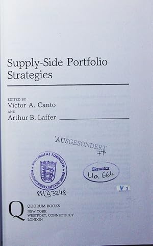 Seller image for Supply-side portfolio strategies. for sale by Antiquariat Bookfarm