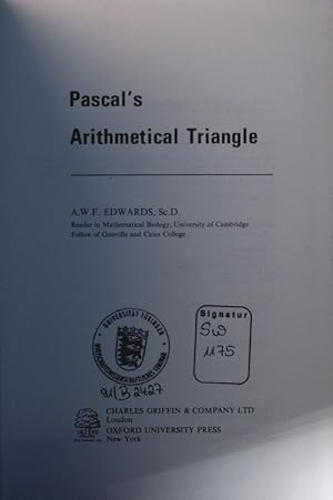 Bild des Verkufers fr Pascal's arithmetical triangle. zum Verkauf von Antiquariat Bookfarm