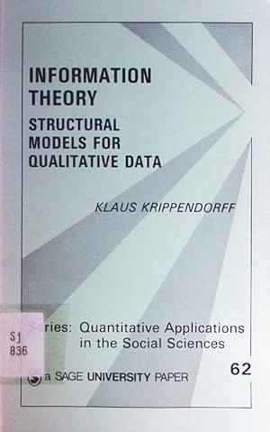 Image du vendeur pour Information theory. structural models for qualitative data. mis en vente par Antiquariat Bookfarm
