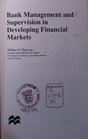 Seller image for Bank management and supervision in developing financial markets. for sale by Antiquariat Bookfarm