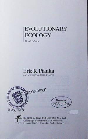 Bild des Verkufers fr Evolutionary ecology. zum Verkauf von Antiquariat Bookfarm