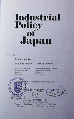 Bild des Verkufers fr Industrial policy of Japan. zum Verkauf von Antiquariat Bookfarm