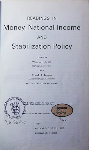 Image du vendeur pour Readings in money, national income and stabilization policy. mis en vente par Antiquariat Bookfarm