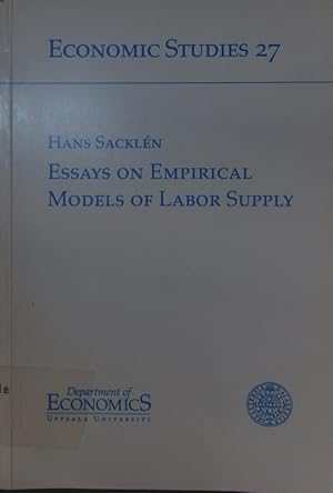 Image du vendeur pour Essays on empirical models of labor supply. mis en vente par Antiquariat Bookfarm