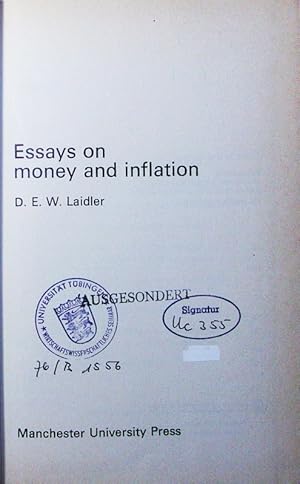 Bild des Verkufers fr Essays on money and inflation. zum Verkauf von Antiquariat Bookfarm