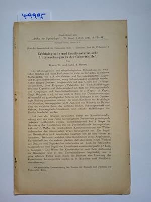 Erbbiologische und familienstatistische Untersuchungen in der Geburtshilfe Ferdinand Movers // So...