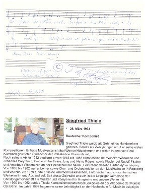 Immagine del venditore per SIEGFRIED THIELE (1934) deutscher Komponist, Professor fr Komposition, 1990 bis 1997 Rektor der Hochschule fr Musik Leipzig venduto da Herbst-Auktionen