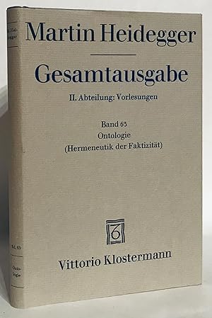 Seller image for Ontologie (Hermeneutik der Faktizitt). Gesamtausgabe. II. Abteilung: Vorlesungen. Band 63. for sale by Thomas Dorn, ABAA