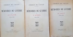MÉMOIRES DE GUERRE. 3 Volumes : I. L'appel 1940-1942. - II. L'unité 1942-1944. - III : Le salut 1...