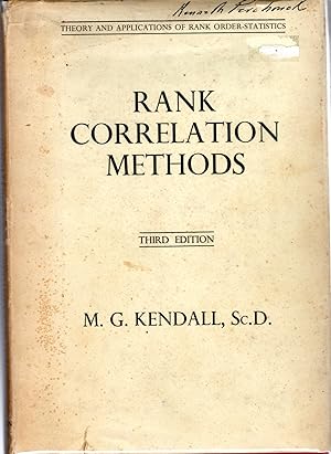 Imagen del vendedor de Rank Correlation Methods (Theory and Appliations of Rank Order Satistics Series) a la venta por Dorley House Books, Inc.