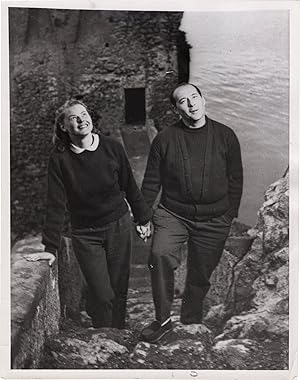 Photograph of Ingrid Bergman and Roberto Rossellini on Stromboli Island, Sicily, Italy, April 28,...