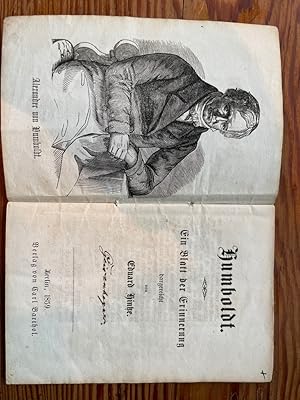 Immagine del venditore per Humboldt. Ein Blatt der Erinnerung. Dargereicht durch Eduard Hintze venduto da Antiquariat Michael Solder