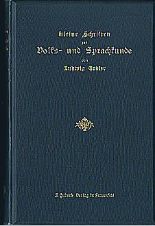 Bild des Verkufers fr Kleine Schriften zur Volks- und Sprachkunde. zum Verkauf von Antiquariat Das Zweitbuch Berlin-Wedding