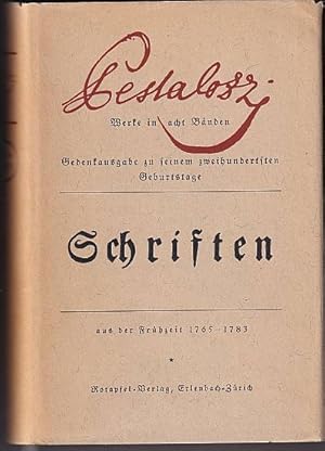 Schriften. Aus den Jahren 1765 - 1783. Aus der Frühzeit.