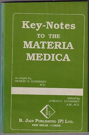 Bild des Verkufers fr Key-notes to the materia medica. Herausgegeben von Joseph C. Guernsey. zum Verkauf von Antiquariat Das Zweitbuch Berlin-Wedding