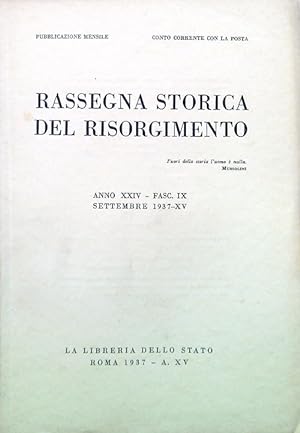 Rassegna storica del Risorgimento - Anno XXIV Fasc. IX Settembre 1937-XV
