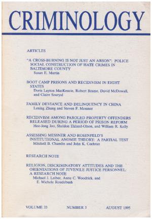 CRIMINOLOGY Volume 33 Number 3 August 1995