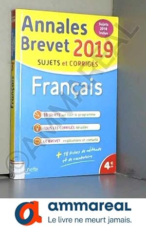 Imagen del vendedor de Annales Nouveau Brevet 2019 Franais a la venta por Ammareal