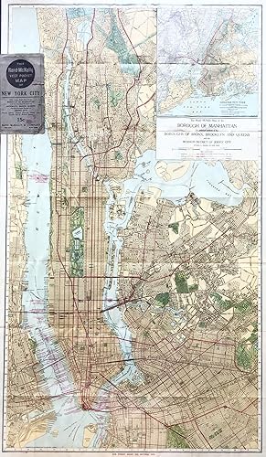 1917 WW I Era Vest Pocket Color Street Map of New York City