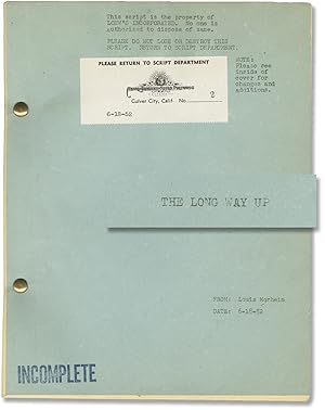 Bild des Verkufers fr Big Leaguer [The Long Way Up] (Original treatment script for the 1953 film) zum Verkauf von Royal Books, Inc., ABAA