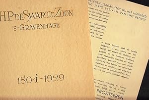 H.P. de Swart & Zoon. s-Gravenhage 1804-1929.