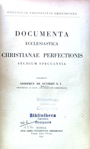 Seller image for Documenta ecclesiastica Christianae perfectionis studium spectantia; for sale by books4less (Versandantiquariat Petra Gros GmbH & Co. KG)