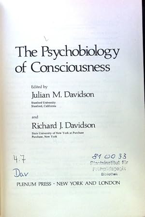 Immagine del venditore per The Psychobiology of Consciousness; venduto da books4less (Versandantiquariat Petra Gros GmbH & Co. KG)