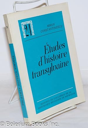 Immagine del venditore per tudes d'histoire transylvaine venduto da Bolerium Books Inc.