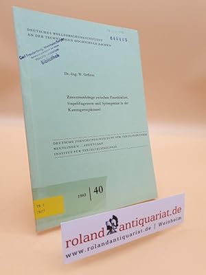 Seller image for Zusammenhnge zwischen Faserfeinheit, Stapeldiagramm und Spinngrenze in der Kammgarnspinnerei / W. Gessner. Deutsches Wollforschungsinstitut an der Technischen Hochschule Aachen / [Schriftenreihe] ; 40 for sale by Roland Antiquariat UG haftungsbeschrnkt