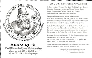 Künstler Ansichtskarte / Postkarte Rechenmeister Adam Riese, Holzschnitt 1550, Abraham Riese