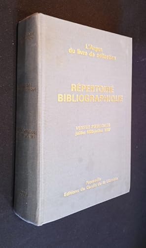 Image du vendeur pour L'Argus du livre de collection. Rpertoire bibliographique. Ventes publiques juillet 1986 - juillet 1987 mis en vente par Abraxas-libris