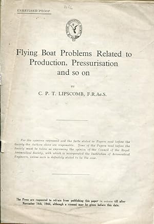 Seller image for Flying Boat Problems Related to Production, Pressurisation and so on. Unrevised Proof (Sonderdruck). for sale by Antiquariat & Buchhandlung Rose